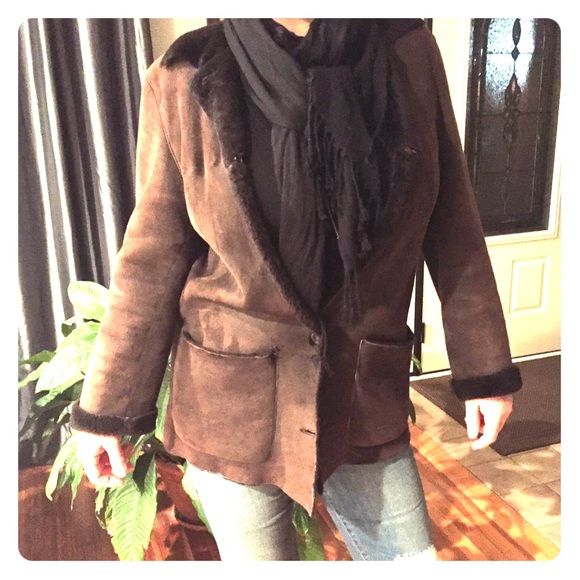brooks brothers shearling coat